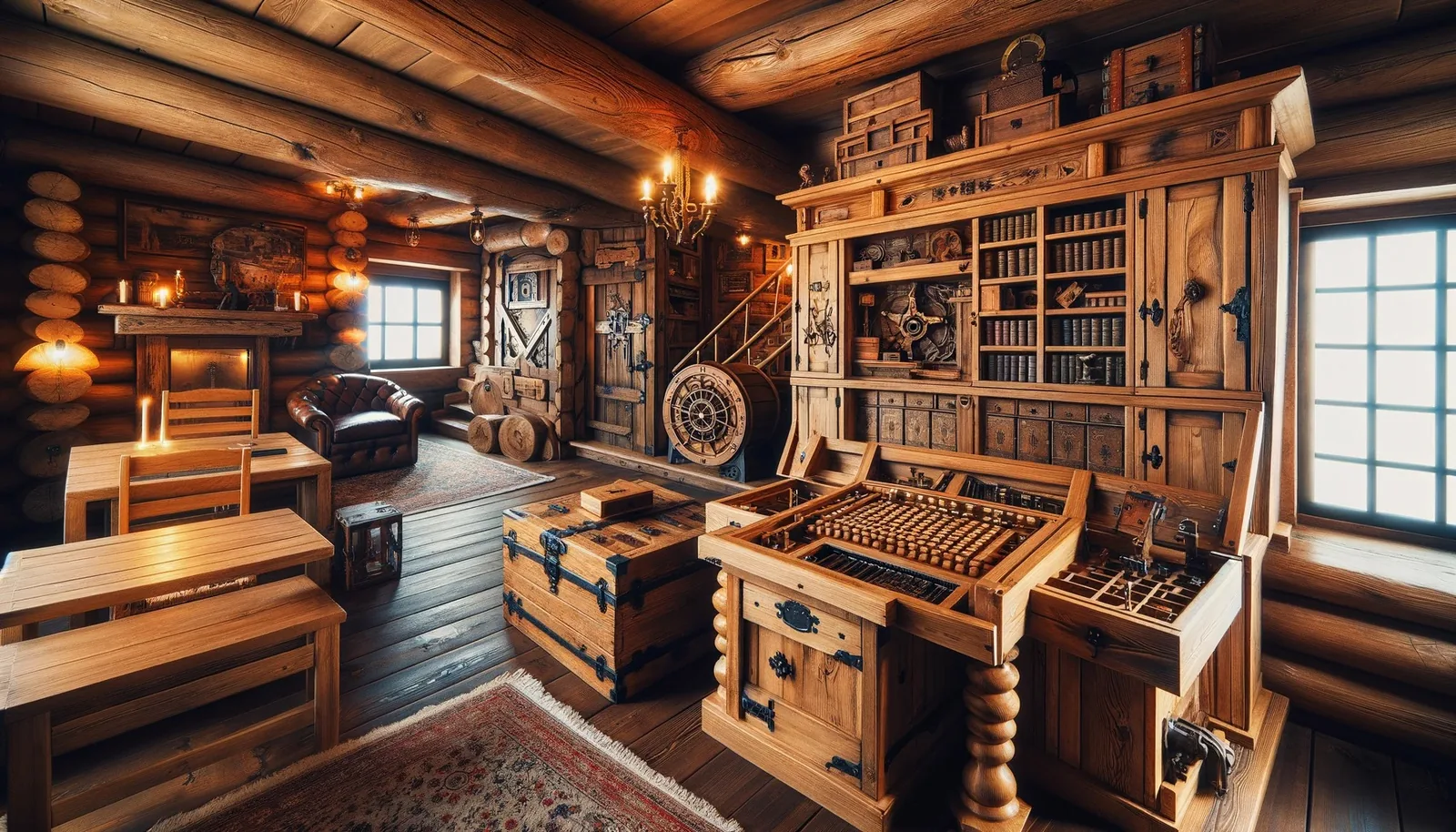 Illustration escape game, le bois crée une atmosphère immersive dans un Escape Game